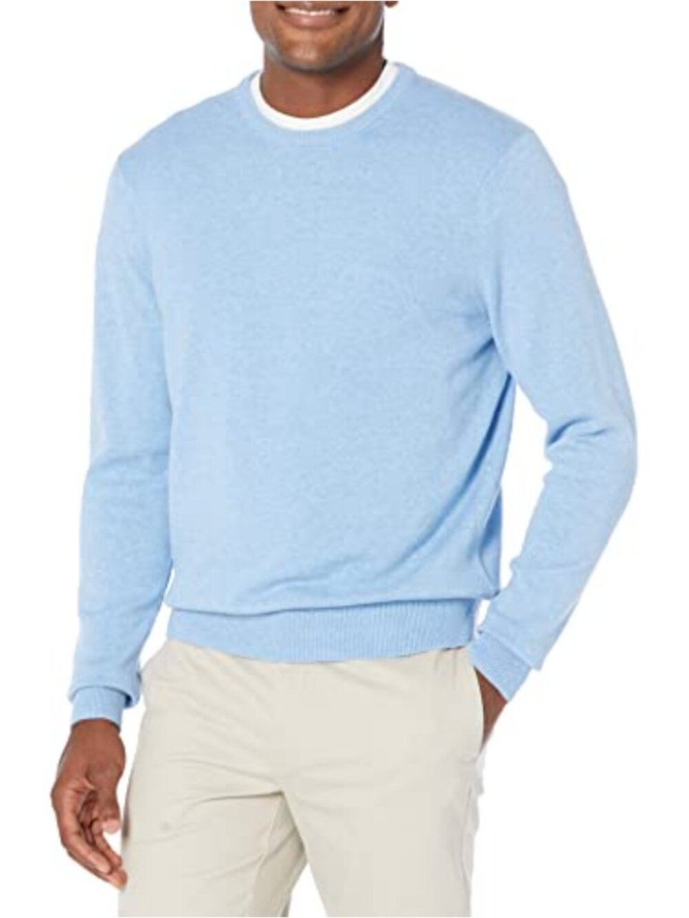 Men's 100% Cotton Cable Knit Long-Sleeve Crewneck Sweater Pullover